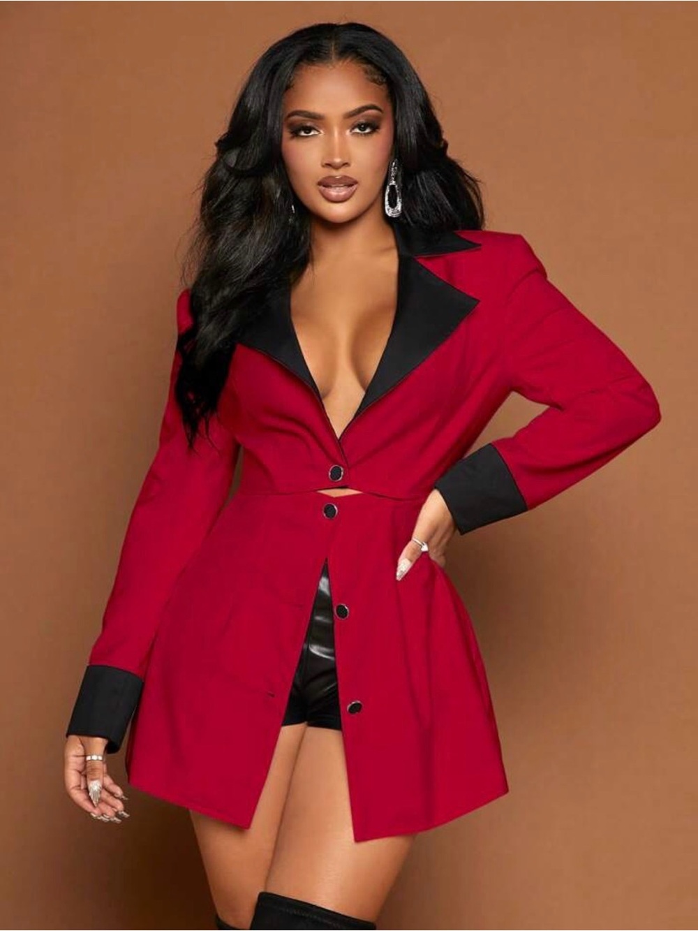 SHEIN Red Blazer Jacket Size Large (US 8/10) Pretty Woman Inspired